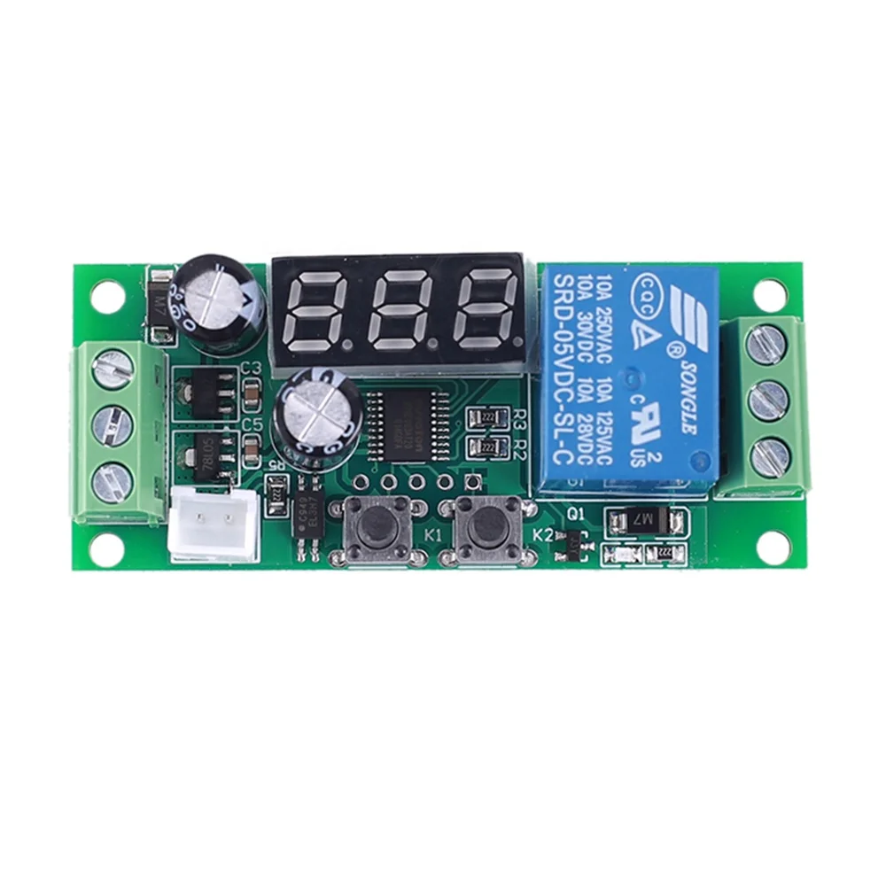 DC 5V 12V 24V Button Control Switch High Level Signal Trigger Countdown Timer Relay Switch Module LED Display