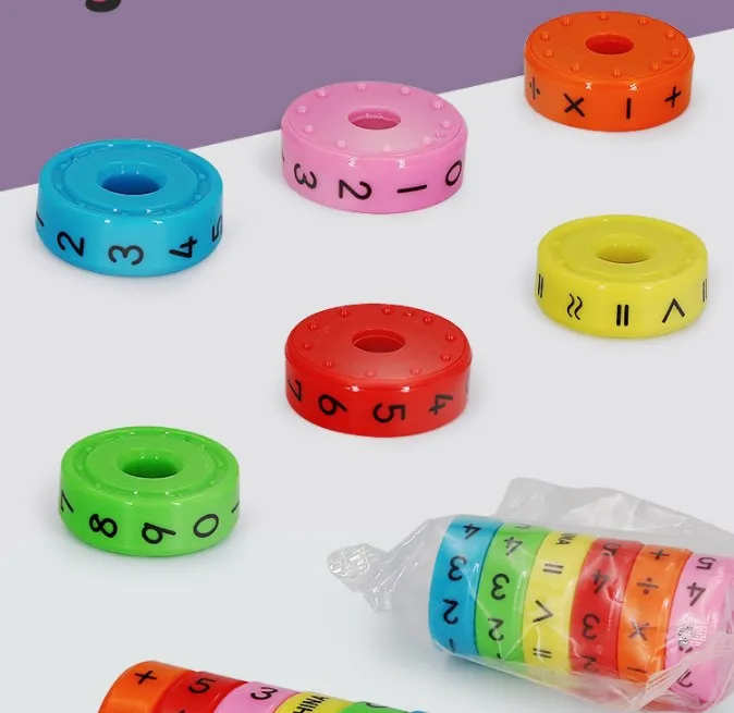 Креативные цилиндрические поворотные математические кубики, практичные магнитные присоски, простые математические Обучающие блоки, другие игрушки, материал для обучения