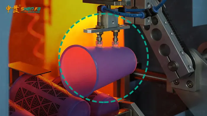 Konisches Druck-Maschinen-volles automatisches Servotrocknende UVSiebdruckmaschine für Schalen