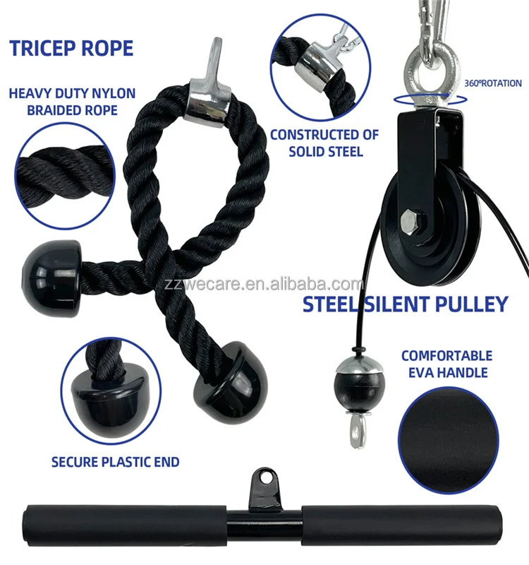 Tripe Rope Home Gym Brachial Triceps Rope Pulling Pressing Training Tension Rope ...