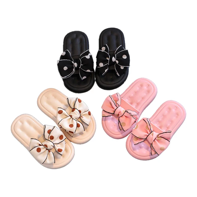 Summer new slippers for children and girls cute non-slip soft bottom bow