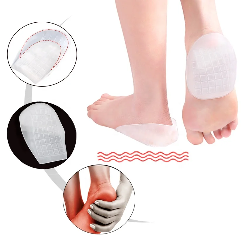 NEW Heavy Duty Gel Heel Cups for Severs Disease Plantar Fasciitis - Technical View