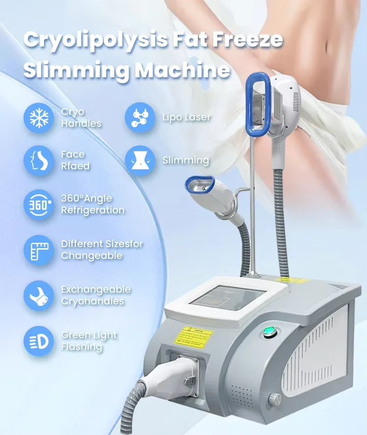 <p data-pm-slice="1 3 []">The Portable Cryo Fat Freezing Machine is designed for professional aesthetic businesses offering targeted body-contouring treatments. Supplied with three interchangeable cryolipolysis applicators, it supports treatment planning for different body areas, from the abdomen and waist to the buttocks, legs, arms and double chin.</p> With three applicator sizes in one compact system, practitioners can select an appropriate handle according to the treatment area and individual client assessment. This versatile configuration makes the machine a practical option for beauty salons, Med Spas and body-contouring studios looking to expand their non-invasive aesthetic service offerings. <strong>Included Applicators:</strong> <ul data-spread="false"> <li>Big Cryo Handle: 17 × 10 cm — abdomen and waist</li> <li>Medium Cryo Handle: 14 × 5.5 cm — buttocks and legs</li> <li>Small Cryo Handle: 8 × 4 cm — double chin and arms</li> </ul> Portable Cryo Fat Freezing Machine with 3 Handles for Professional Body Contouring