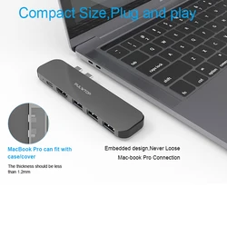 Pulwtop горячая Распродажа 6 в 1 дорожный адаптер Тип c usb c концентратор hd 4k pd type-C док-станция