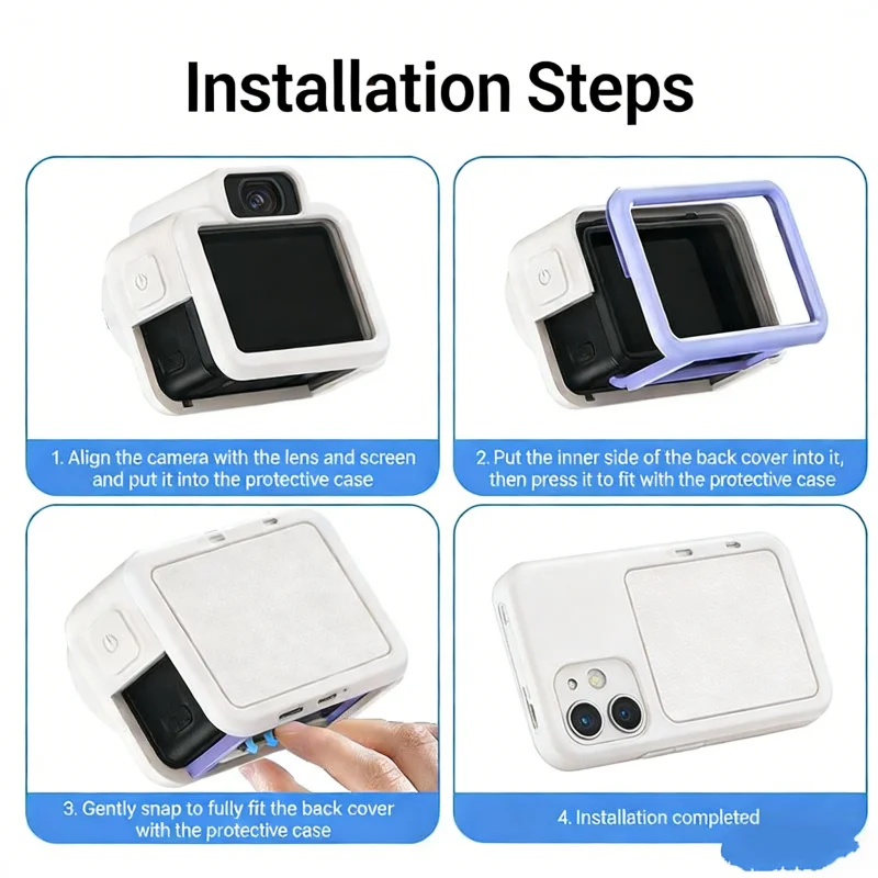 product for action 6 camera silicone case with lens cover set protective cover for dji action 6 sports camera silicone protective cover-7