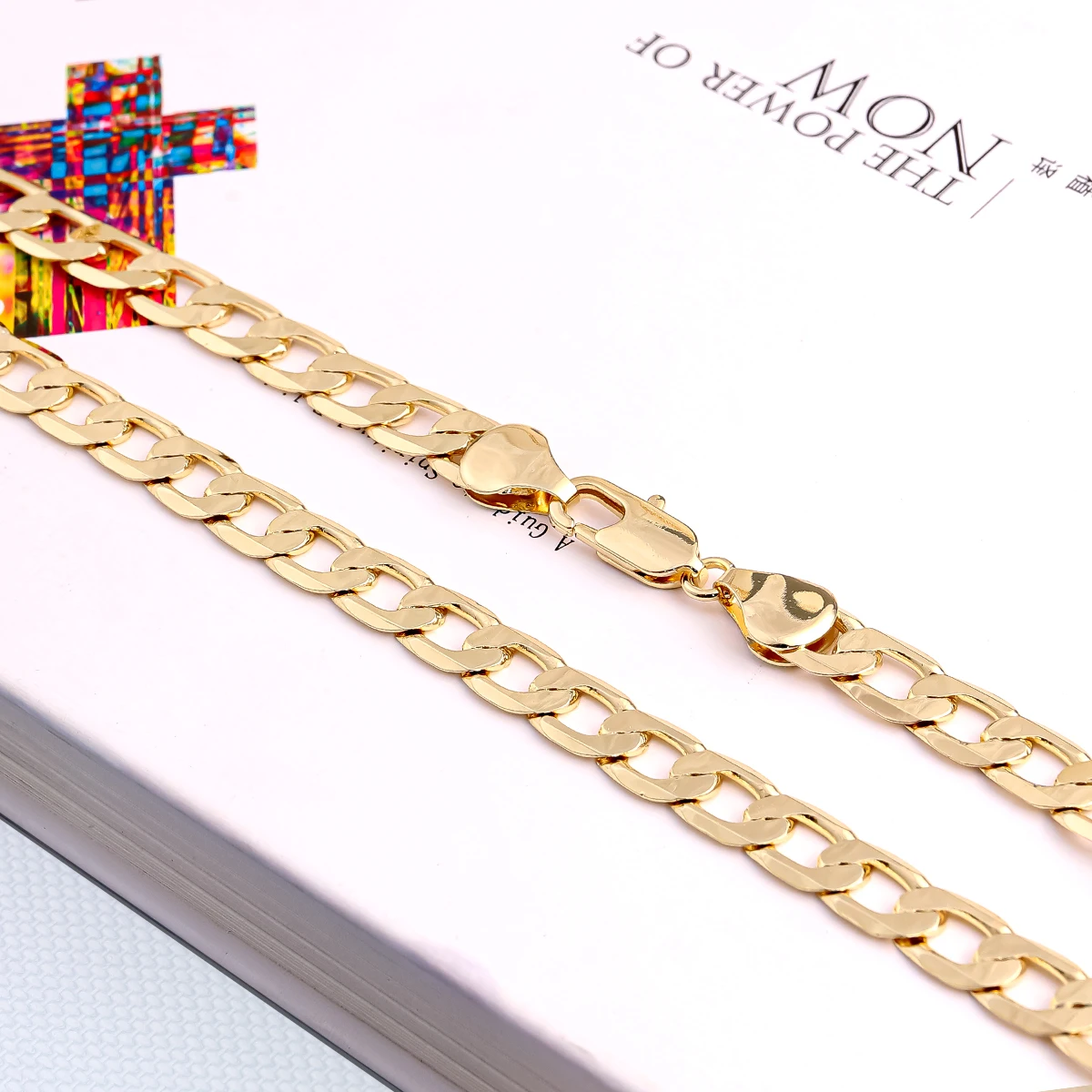 Cadena de Oro Blanco Amarillo de 14 Quilates, 5,50m cc027yw
