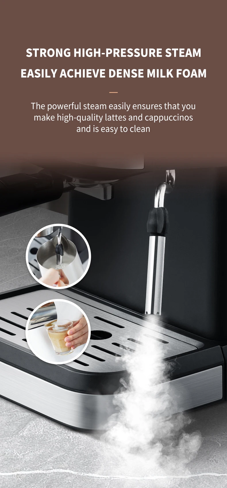 Commercial Multi Functional Italian Office Home Intelligent Large Capacity Pump Extraction Filter Automatic Coffee Machine