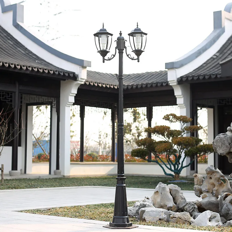 Double-headed Villa European Style Courtyard Lamp 3m LED 3500K Waterproof Outdoor Street Lamp 3-Year Warranty High Pole Light