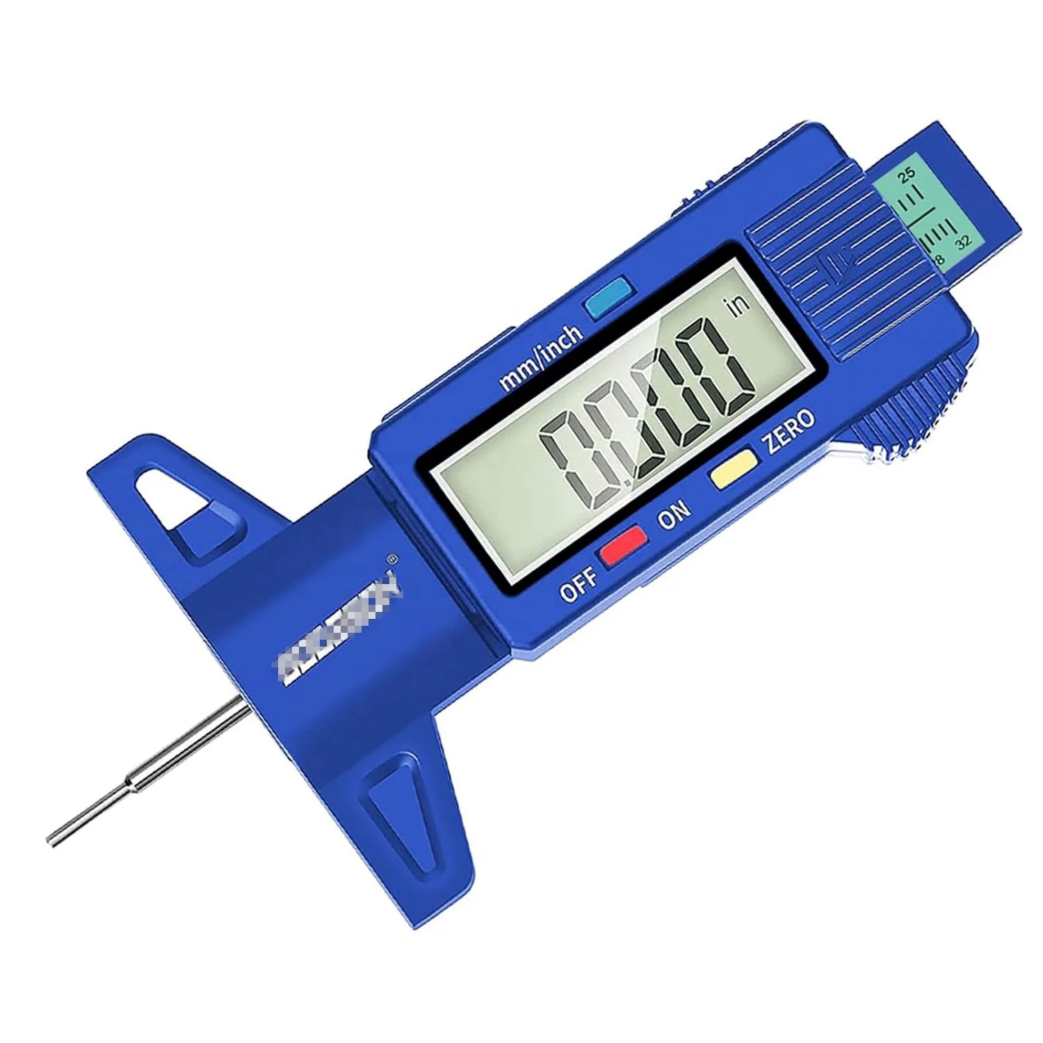 Blue Color Tire Tread Depth Measuring Tool in Inch/MM With Large LCD Display
