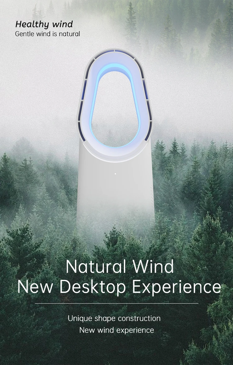 Customizable Silent Office Leafless Fan Night Led Light 3 Mode Air