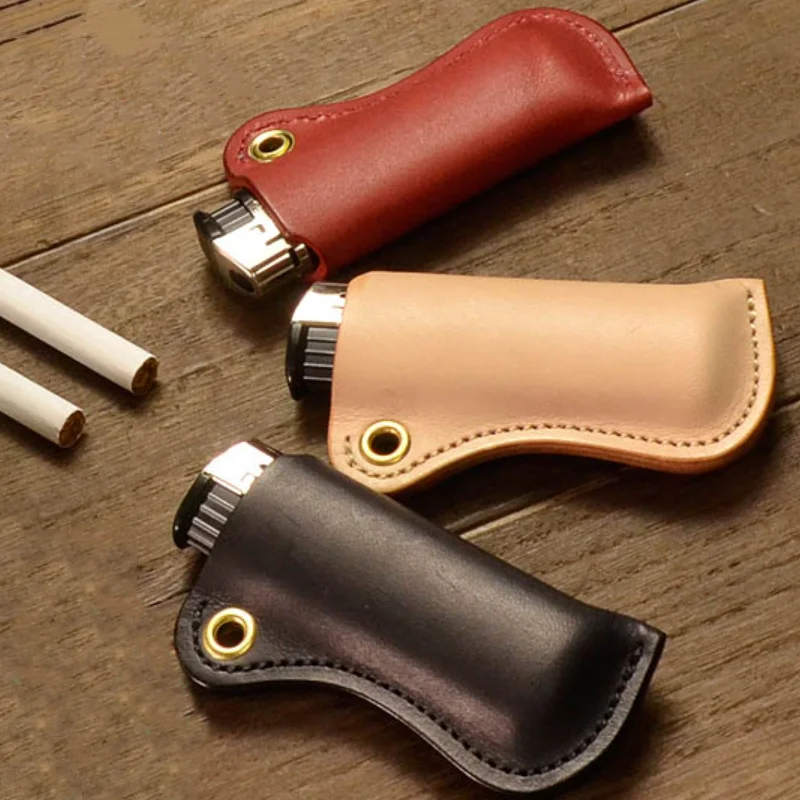 Wholesale Wholesales handmade lighters cigarette stylish J6 lighter holder  leather lighter case From m.