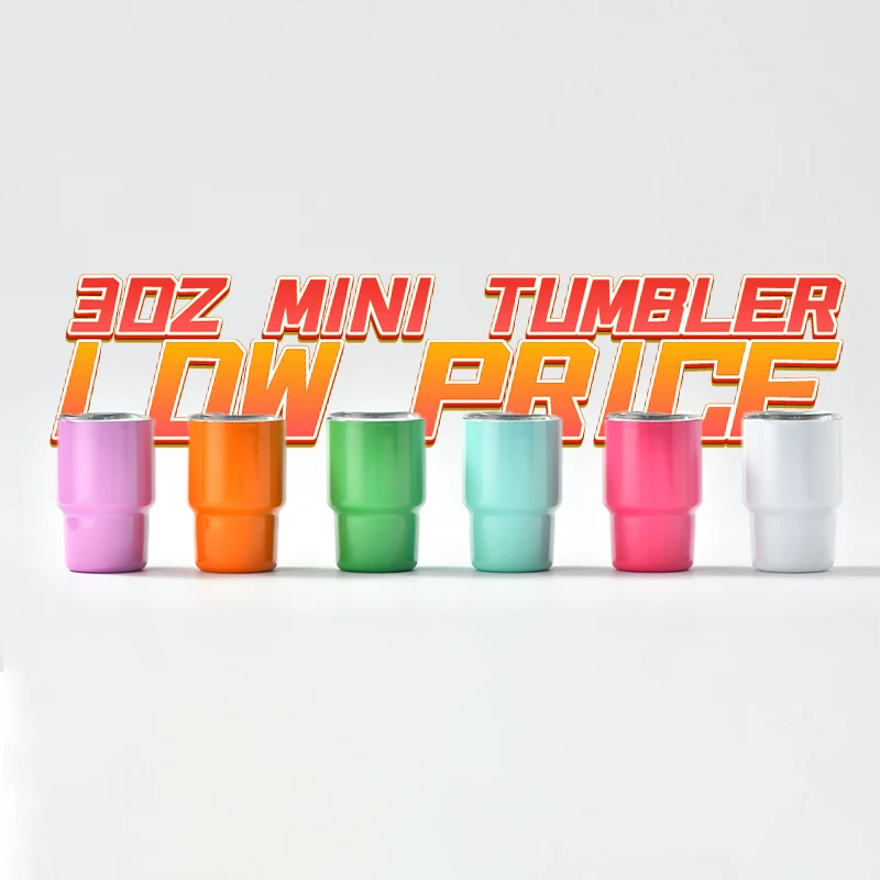 Hot Sale Miniature Tumbler Shot Glass 2oz 3oz Mini Tumbler Sublimation Shot Glass With Lid Metal
