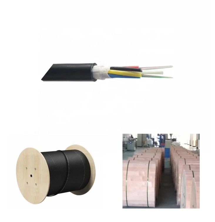 Optical Fiber Cable Gyfty Gyfty53 Gyxtw Adss Single Mode Fiber Optic Cable 12 24 Core Wood DRUM PE Outer Jacket 10 G652D 4000M