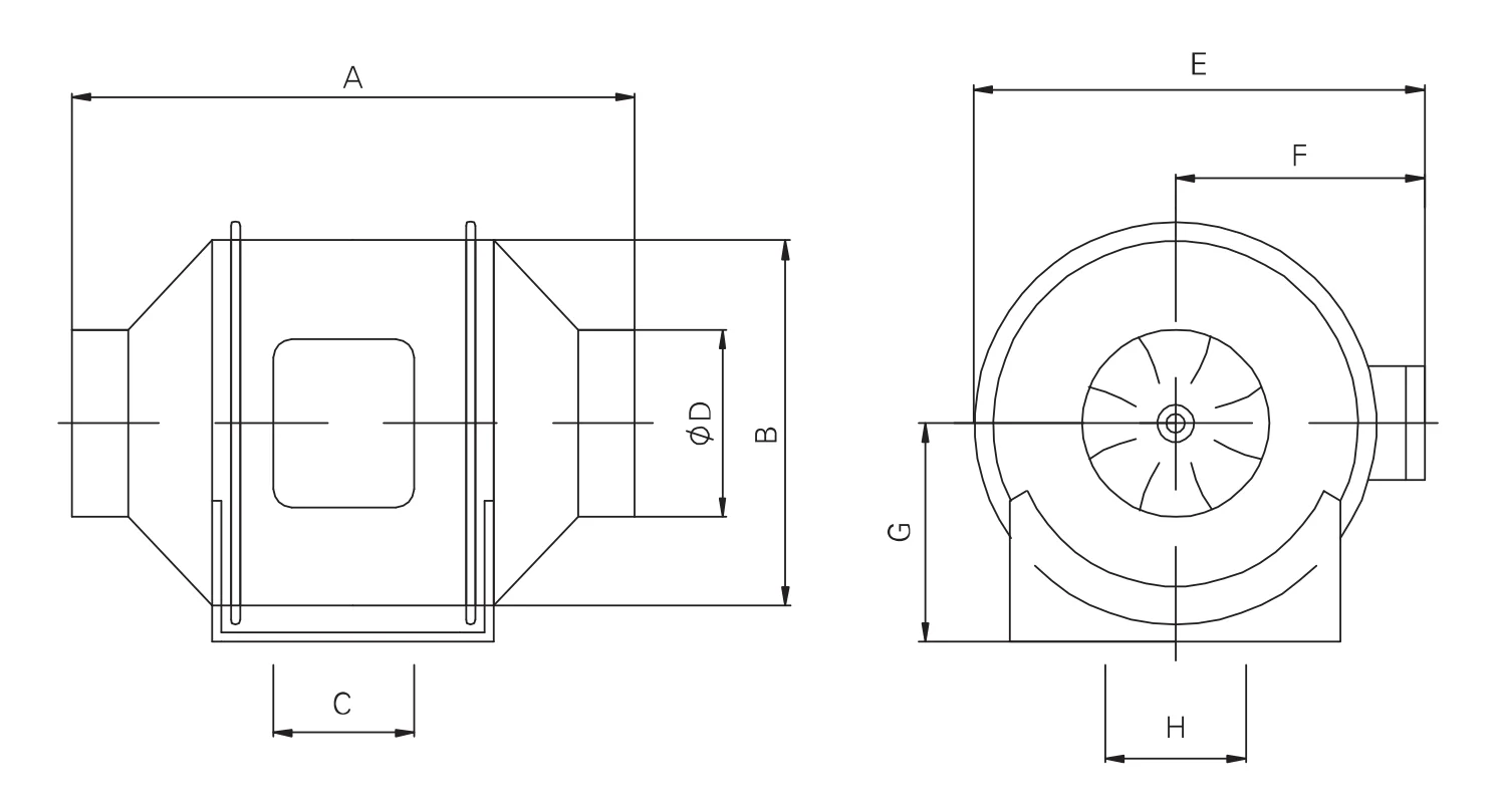 Inline Duct Fan, Centrifugal, 110/220V - detail 12