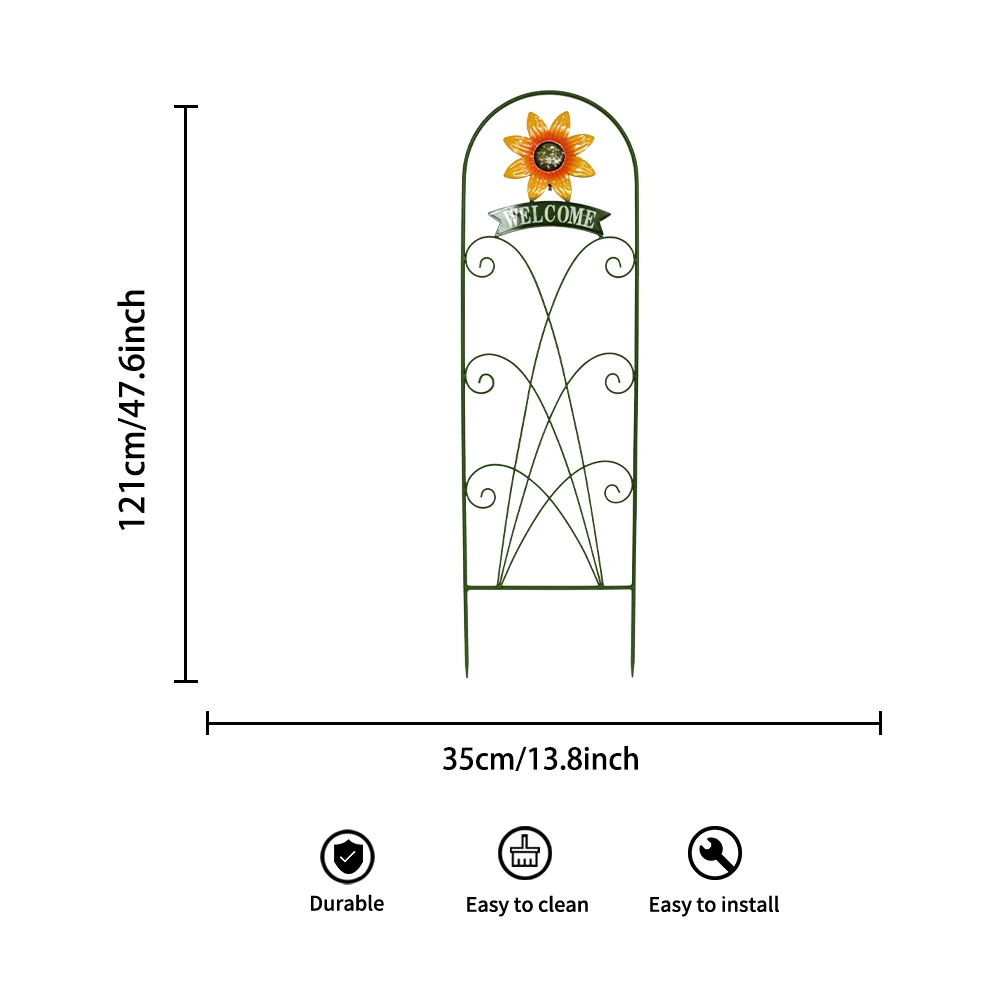   Flower Climbing Plant Support Trellis Net Wrought Iron Metal Fence Panel  With Stake 1