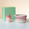 FJT Bow Knot Bowl Stand Kiln เปลี่ยนกล่องของขวัญสีเขียวสีม่วง