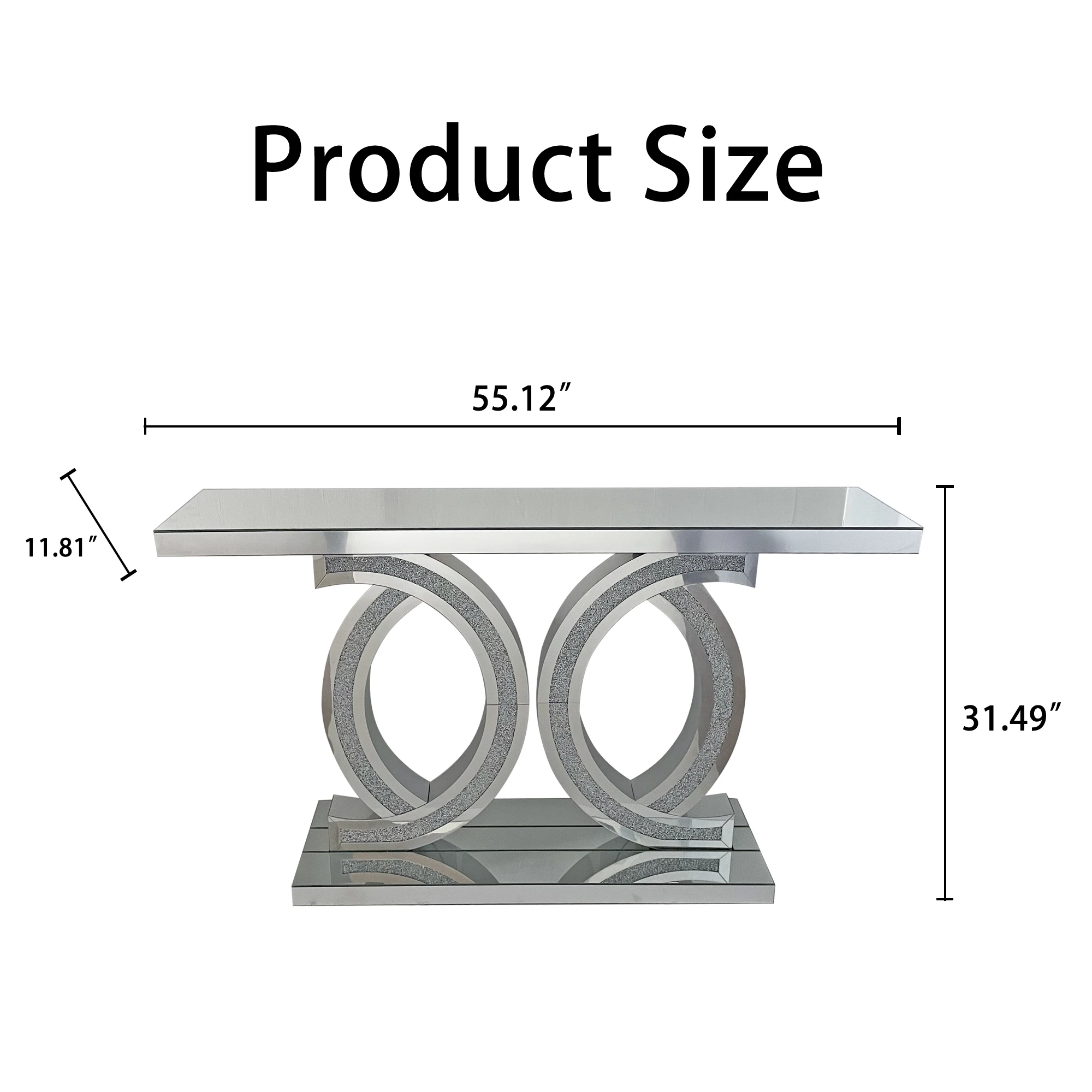 Elvarenae Celene Double-C Mirrored Console Table — product detail