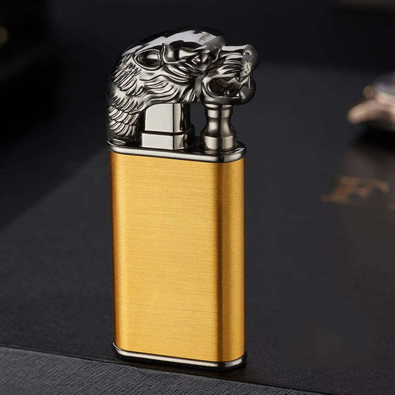 2023 Creativity Frosted Crocodile/Dolphin Model Butane Lighter Double Flame Cigarette Lighter Custom Logo