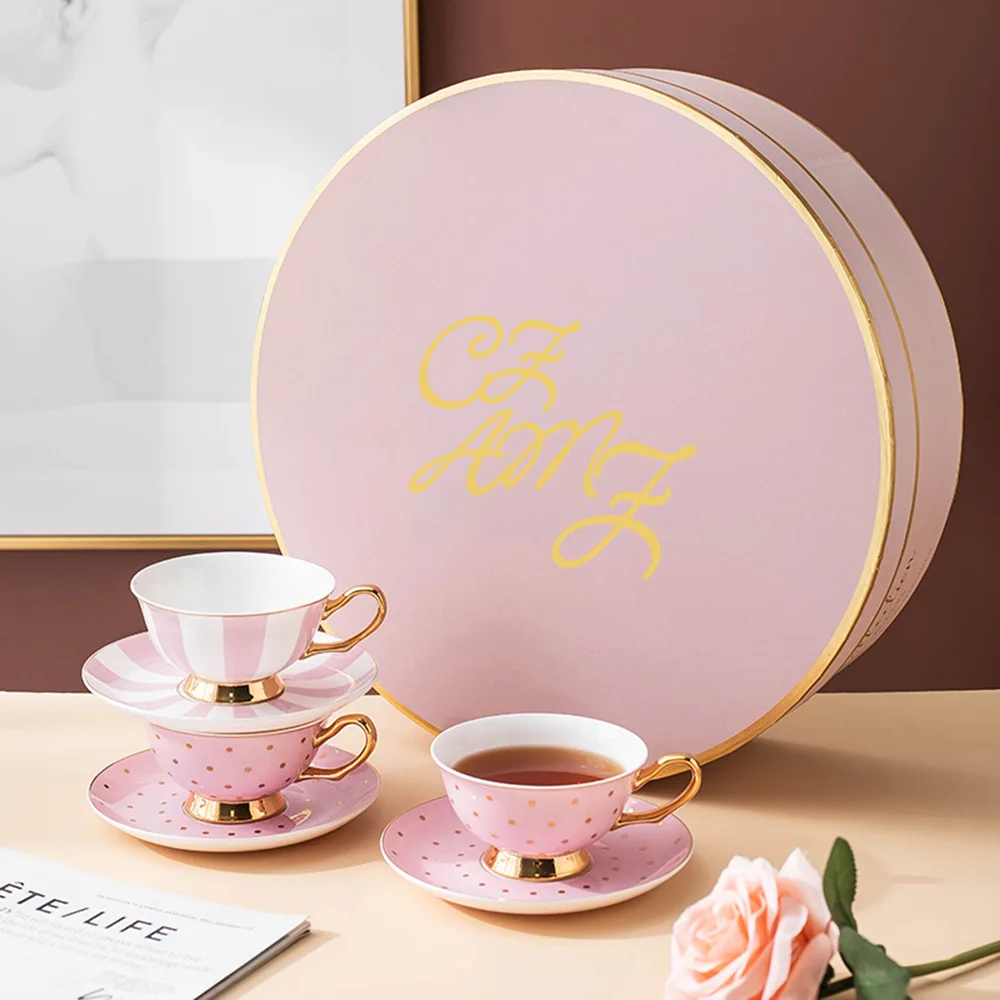 Elegantes Heimgeschenk-Set: Keramik-Kaffeetasse mit englischen Streifen, Teetassen und Untertassen aus feinem Knochenporzellan| Alibaba.com