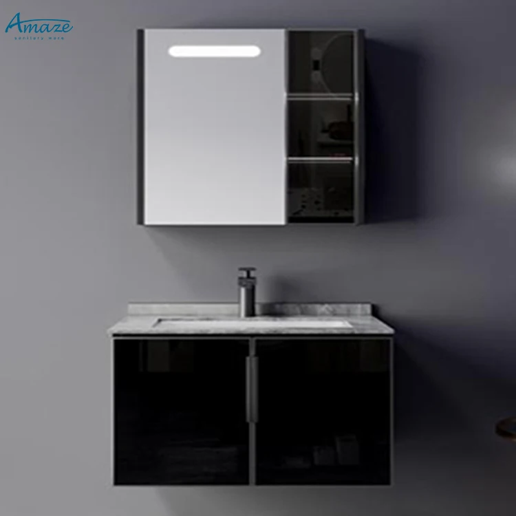 Manufacturer hot sell customized design modern style wall mounted vanity set bathroom cabinet supplier