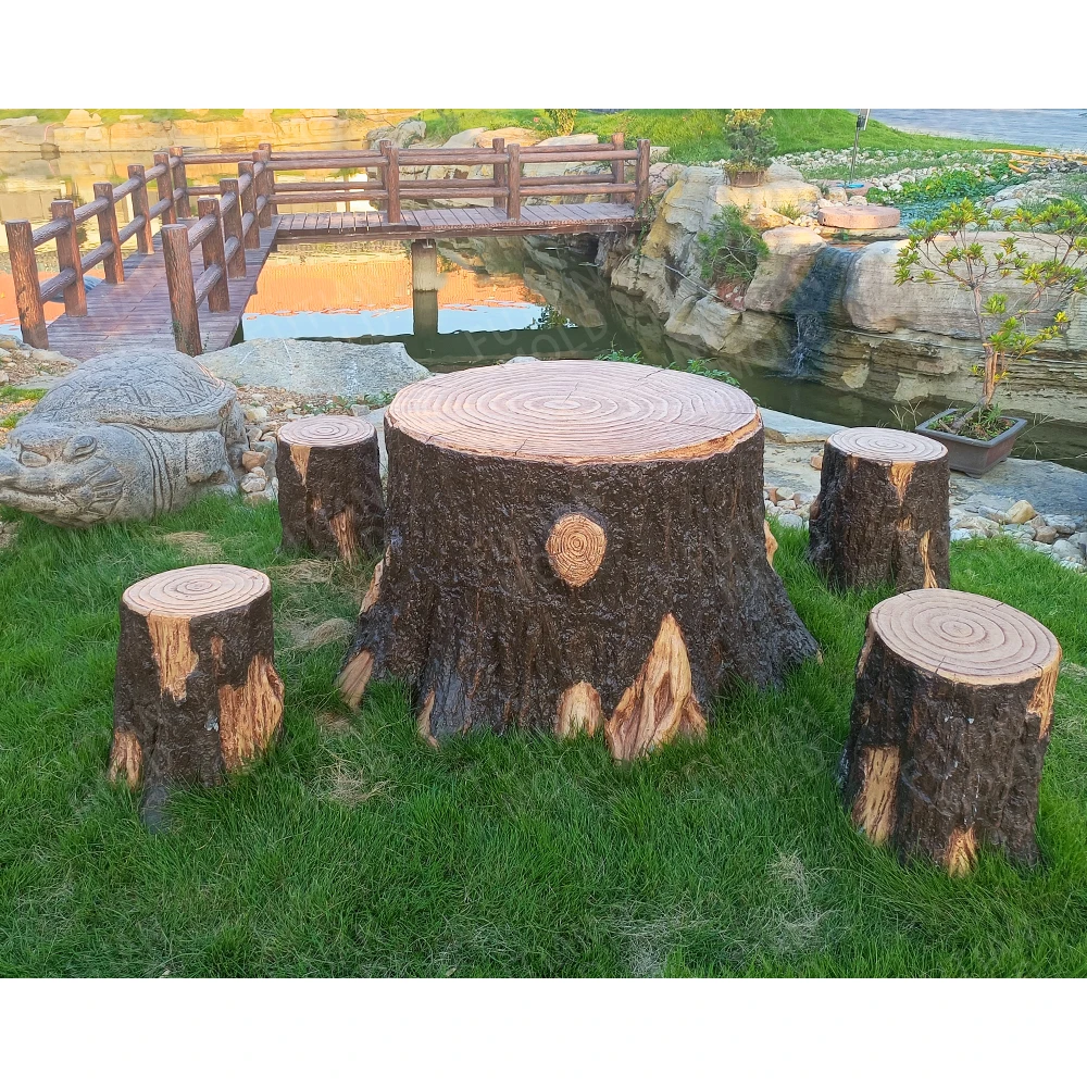 Futian Source Factory Wholesale Direct Sales Tree Root Shape Wood Grain Texture Concrete Stool Molds Moldes Concrete