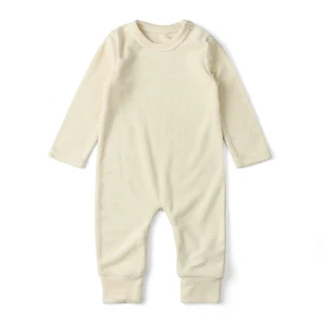 Infant Toddlers Long Sleeve Cotton Towel Terry Baby Kid Plain Onesie Jumpsuit Rompers