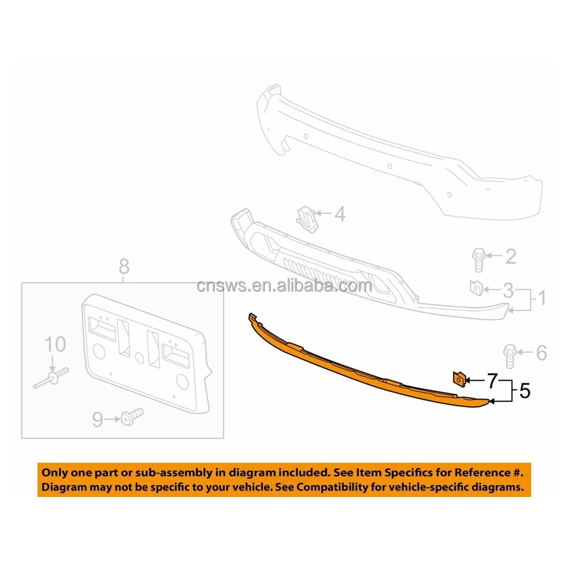 product oem auto parts front bumper lower air deflector strip valance for gmc sierra 1500 2019 84225817-35