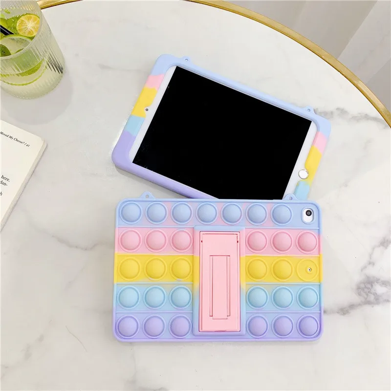 Радужный силиконовый чехол для Ipad Push Pop it Bubble, чехол для игрушки-антистресса для ipad Pro 11 2018 10,2/9,7 дюймов, чехол для планшета для детей