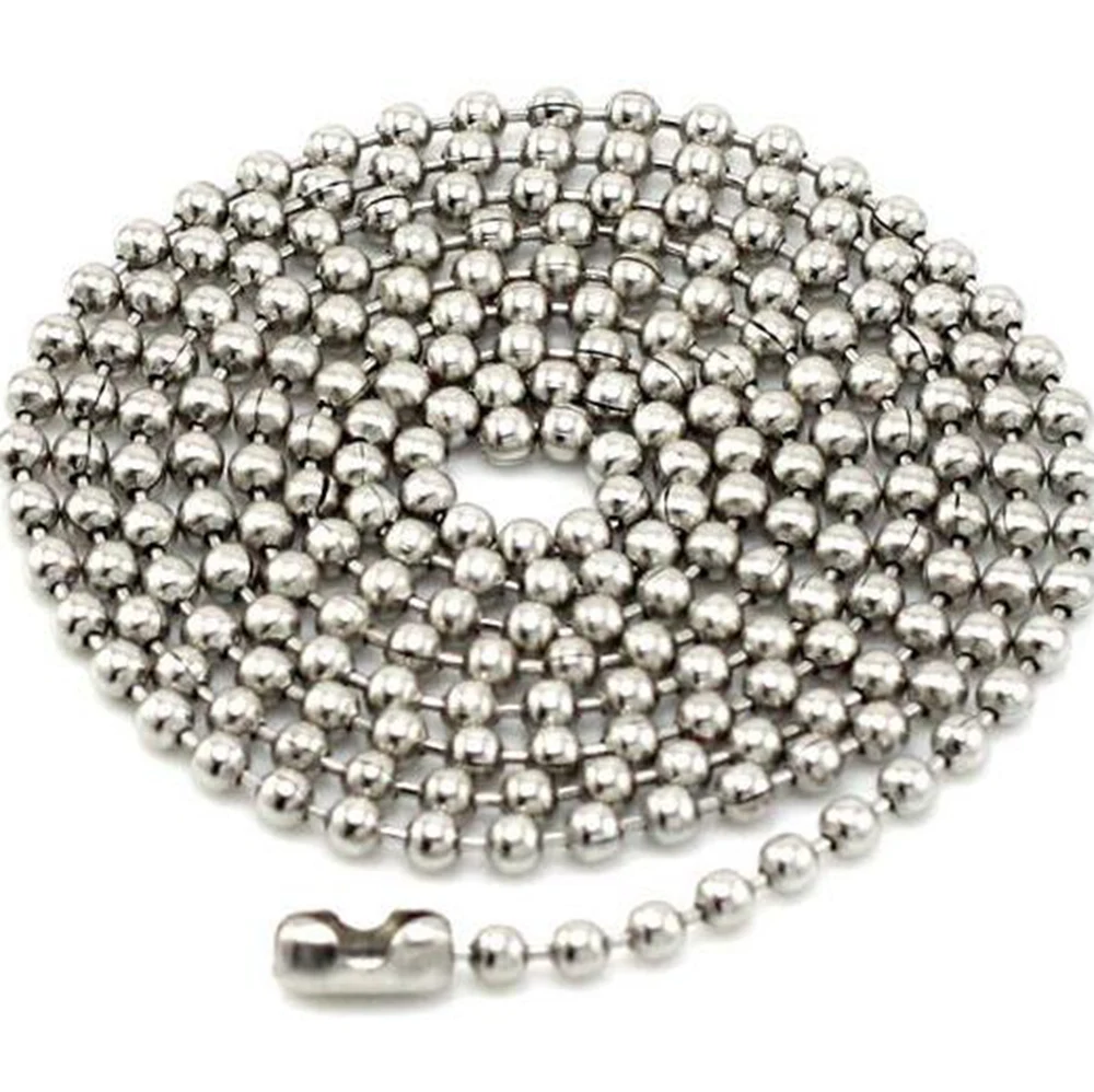 WHOLESALE LOT of 100 200 500 1000 BALL CHAIN 2.4mm 30" Nickel Plated Best Price 