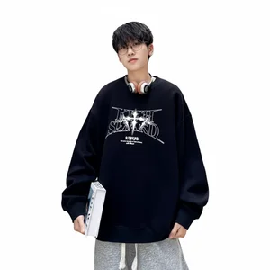 New Spring Autumn Men Crew Neck Solid Printed Knitted Breathable Quick Dry Regular Sleeve Sporty Comfortable Loose Fit