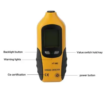 Detector De Microondas HT-M2 Con Pantalla LCD – Rango 0-9.99 MW/cm², Alarma Sonora Y Luz Roja, Para Medir Fugas En Hornos Microondas