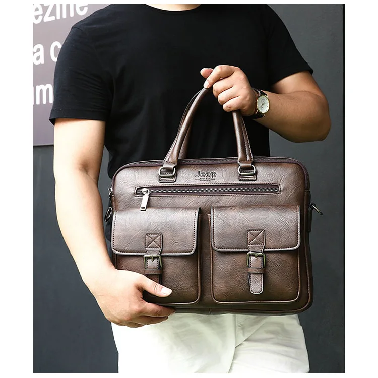 14 Inches Waterproof Custom Men Travel Business Leather Laptop Bag ...