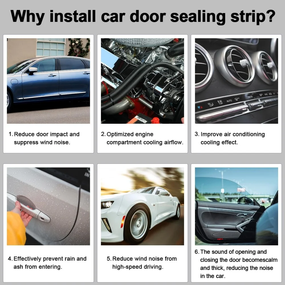 Car Door Rubber Seal Strip Seal With Side Bulb For Cars, Boats, Motorhomes, Trucks And Home Applications, Car Weather Strip (22ft - View #5