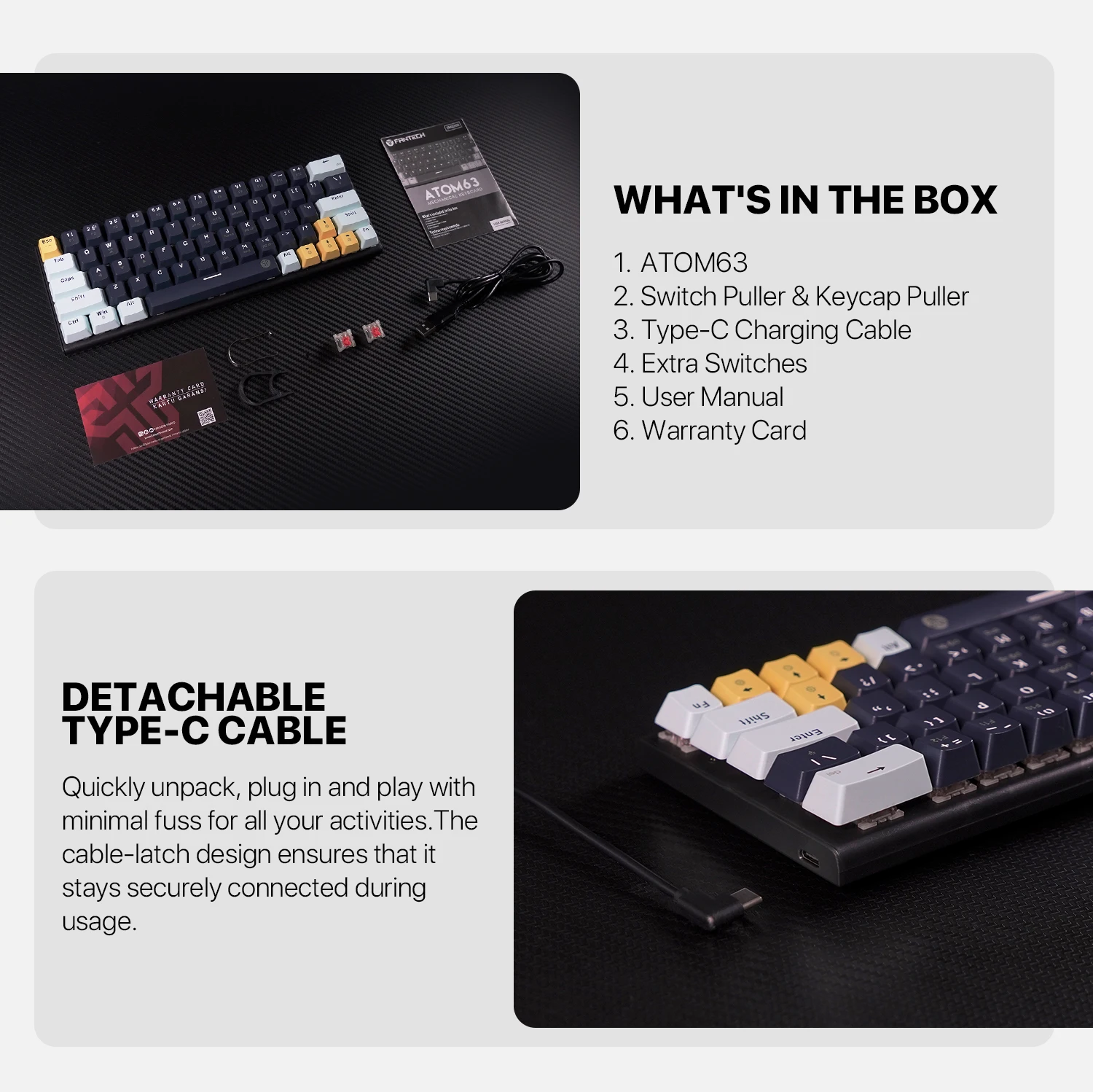 Fantech MK890V2 96 Keys Led Backlit Gaming Keyboard with Knob Wired Computer PC Blue Red Switch Mechanical Gaming Keyboard