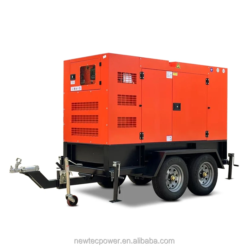 75kVA 60kW Trailer Silent diesel Generator Set Powered by Original NPCummin Engine Prime Backup 20kw 25kw 30kw 40kw 50kw 100kva