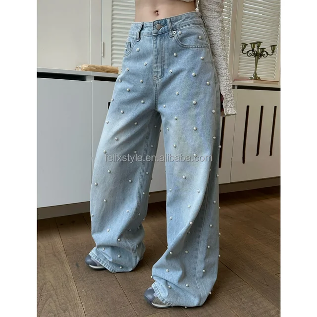 Excellent Wholesale New Design smart casual pants for ladies High quality women jeans trousers 2024 fashion pants