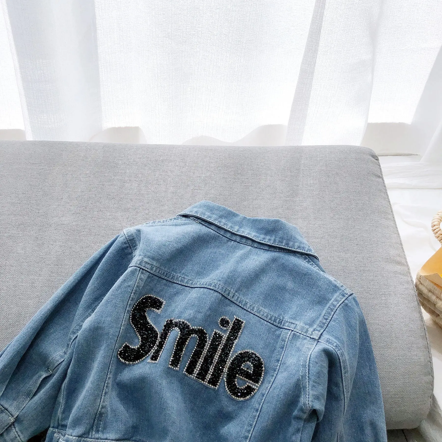 Spring Letter Jeans Jacket With Skirt 2pcs Autumn Children Cowboy Set Blue Denim Clothing Girls Outfits High Fashion Clothes