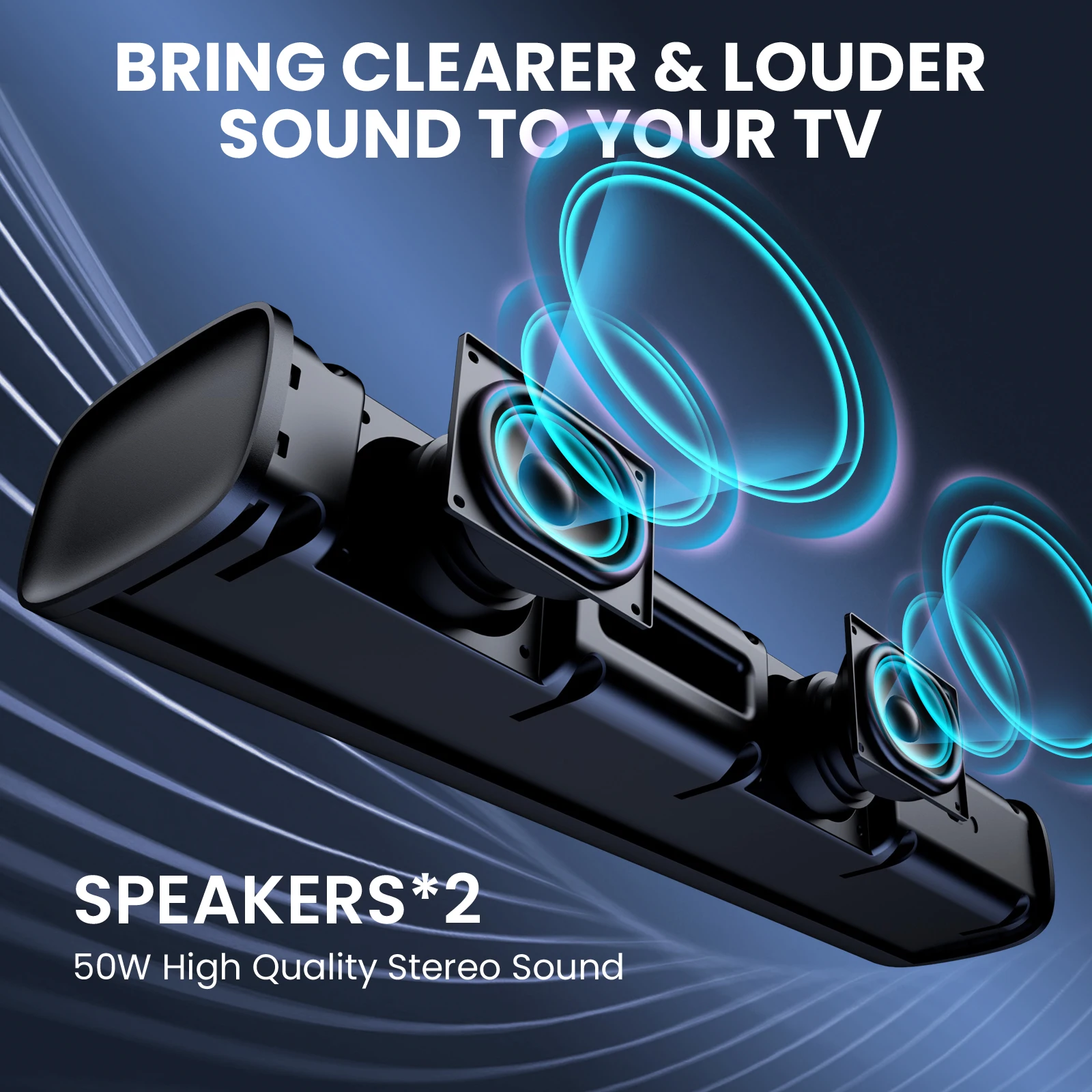 KY-MINI Wireless Soundbar for TV - Home Theater Speaker with ARC