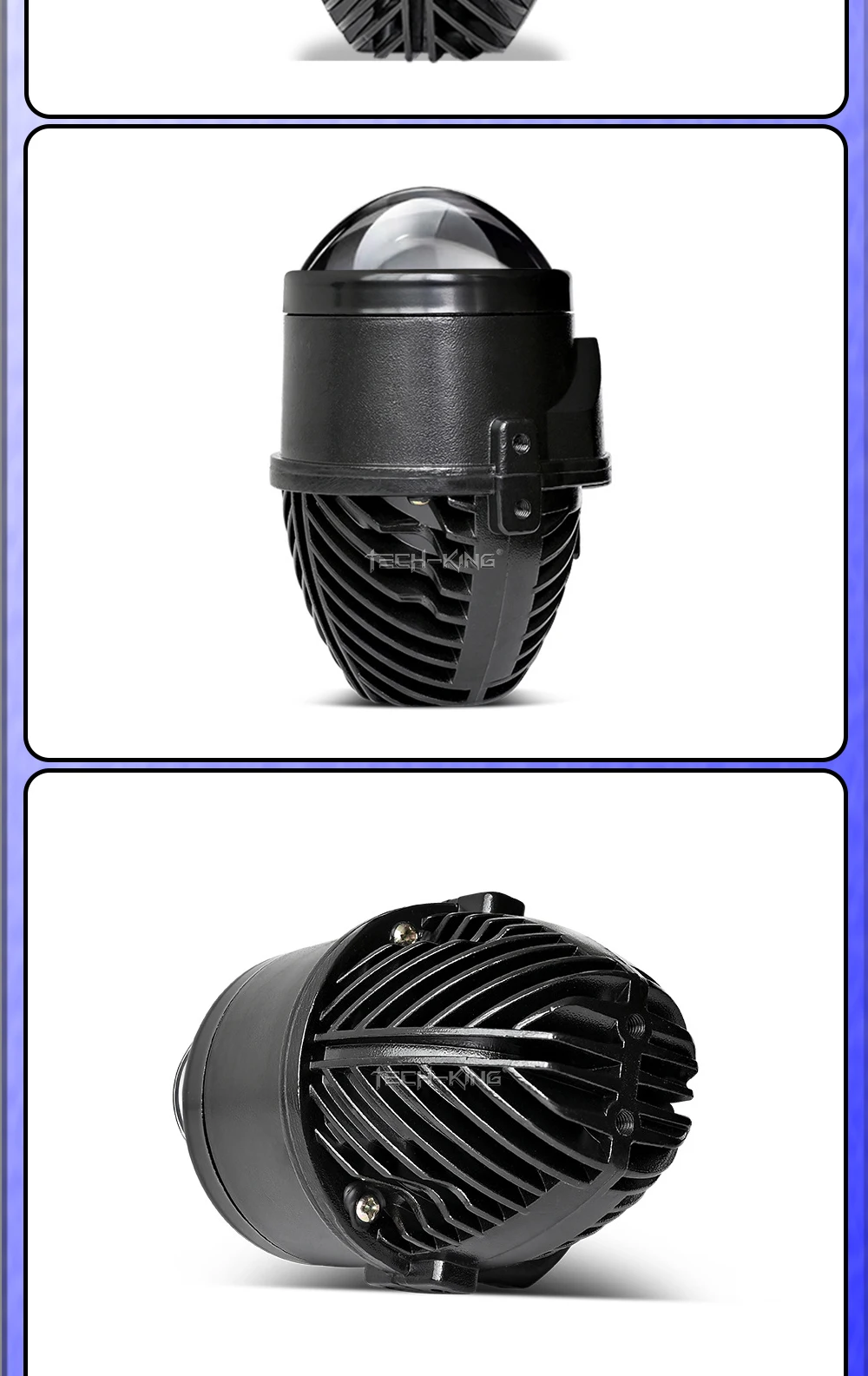 TECH-KING new 2.0-inch 12V 72W high-brightness focused automotive projection light T oyota Nissan LED dual-light lens fog lamps