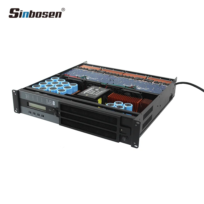 LA8 Professional Class 2000W 4-Channel Power Karaoke Stereo Amplifier TD Audio Stage DSP Module Receiver & Amplifiers
