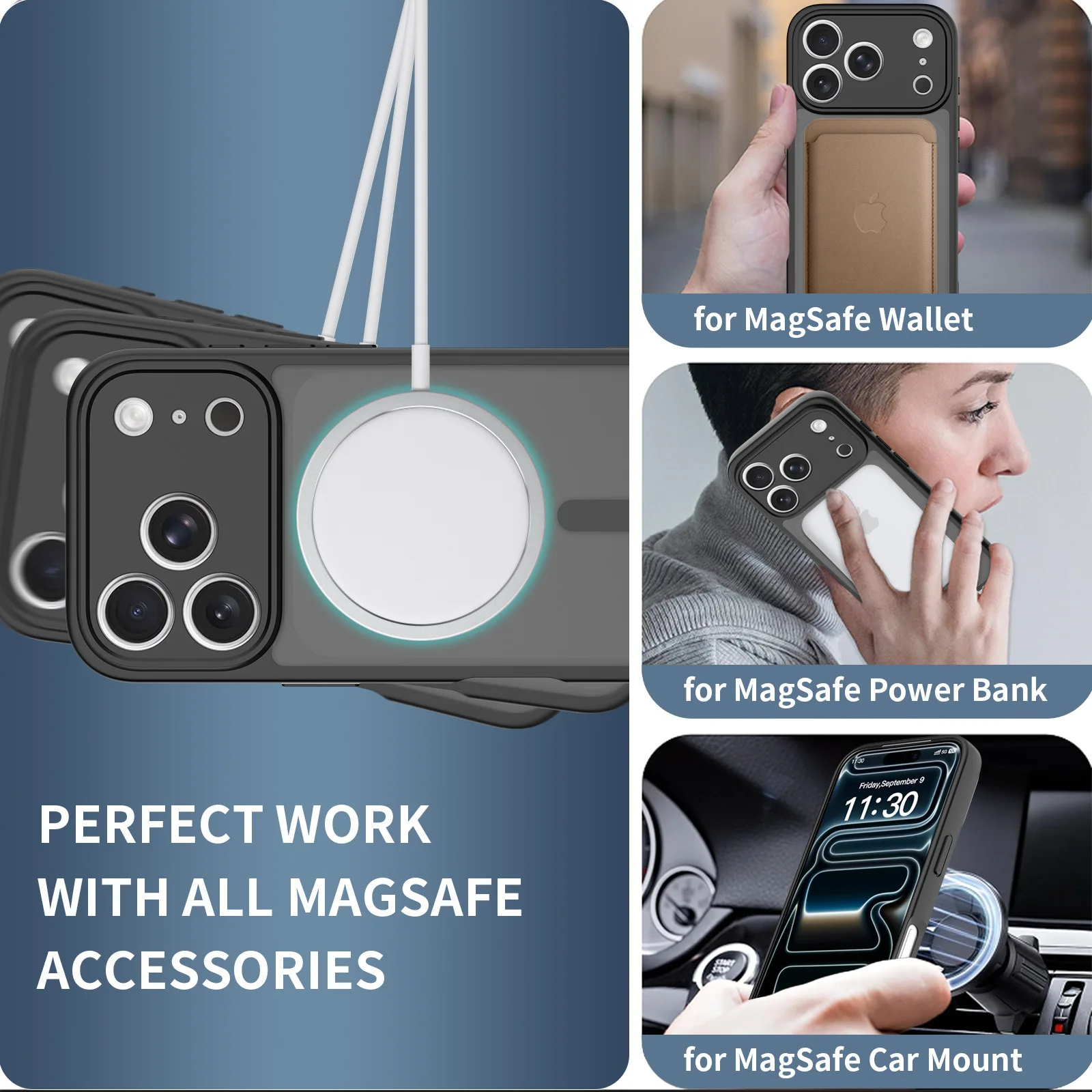 product factory manufacture acrylic tp skin feel matte semi transparent magnetic closure phone case for iphone 17 pro max laudtec-5