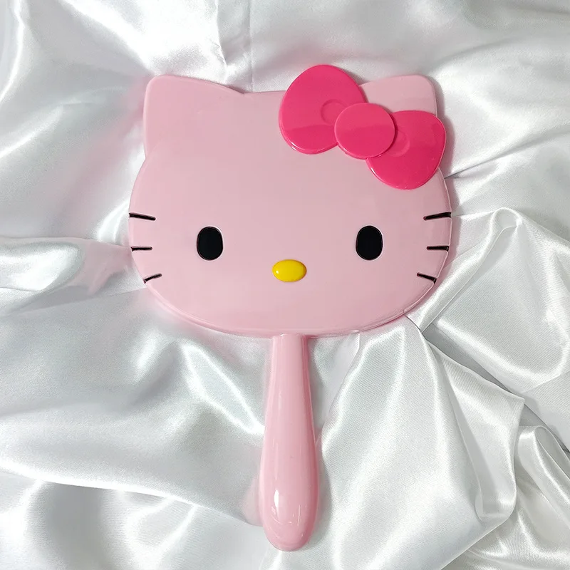 2023 Cartoon Cute Makeup Handheld Hello Kitty Mirror Kitty Hand Mirror
