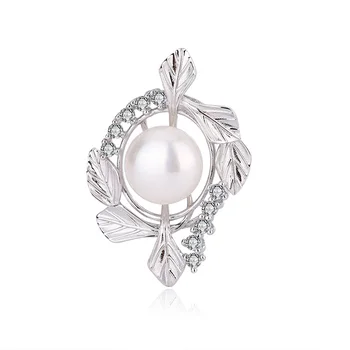 Jewelry supplier fashion fine cultured freshwater pearl and diamond 925 silver pendant