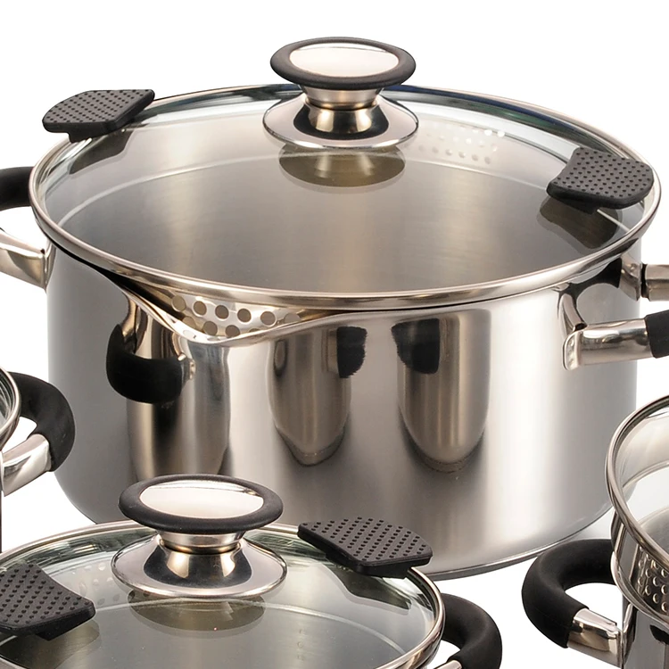 Quality 8Pcs Stainless Steel Mirror Polished Cookware Pot Kitchen Cookware Set manufacture