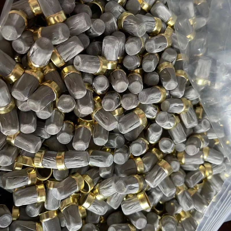 Brass Ring Filter Element Fuel Injector Micro Basket Filter Miniature Copper Wrapped Edge Filter Screen