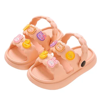 Children's sandals for girls in summer 2024 new soft soled beach non slip shoes for boys and girls