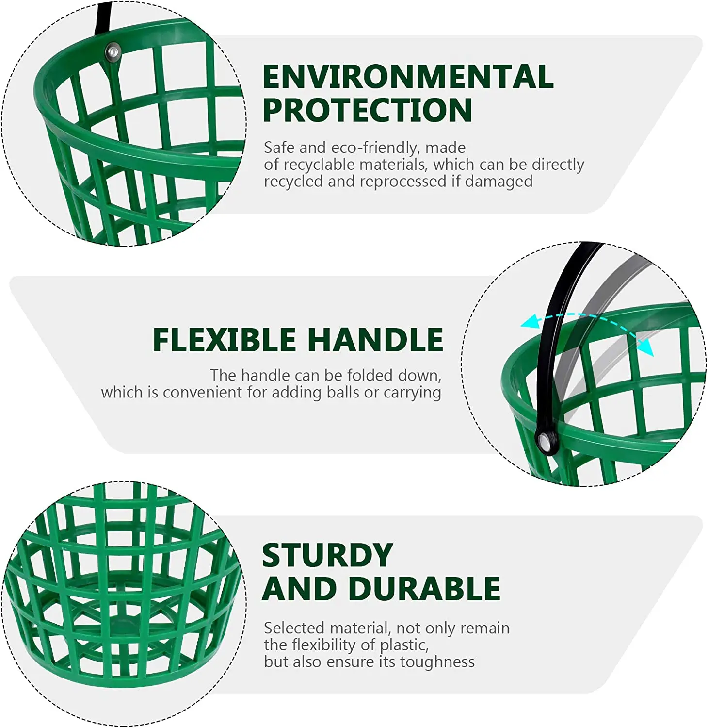 Golf Training Aids Range Item Golf Ball Holder Basket Metal Handle Iron