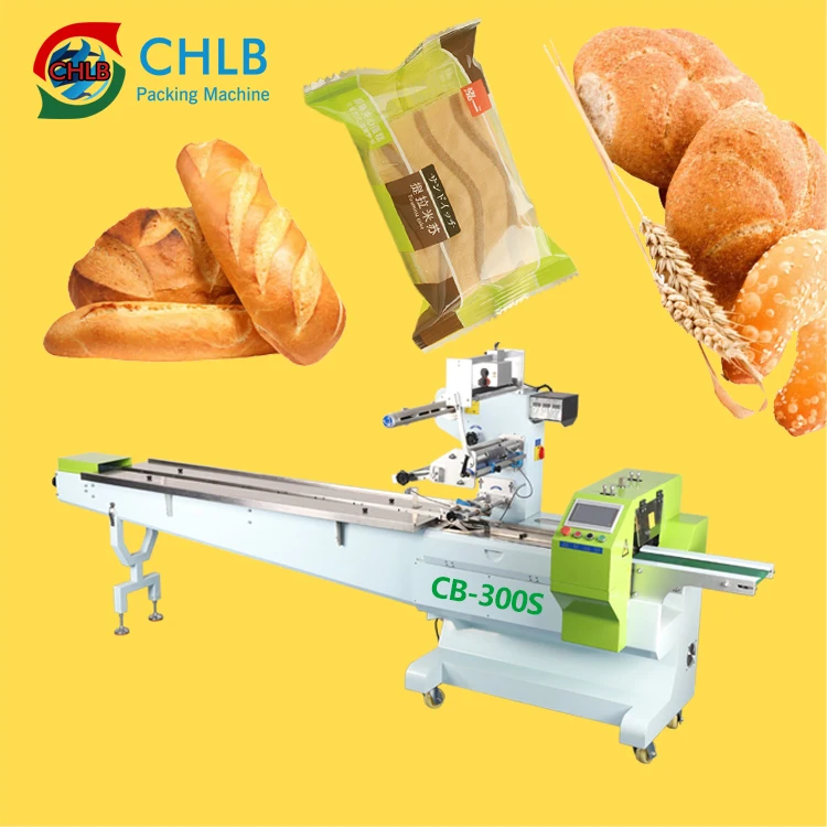 Горизонтальная упаковочная Подушка тост Лаваш круассан машина для упаковки