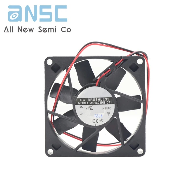 Original Axial flow fan AD0824HB-D71 24V 0.14A  80*80*15mm 3200RPM 32CFM Ventilation cooling axial flow fan