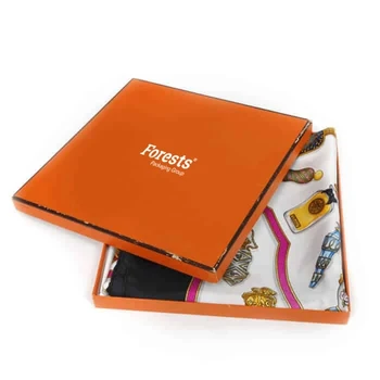 Custom Printed Fancy Paper Gift Silk Scarf Box UV Coating and Matt Lamination with Embossed Sponge Lining and Custom Logo